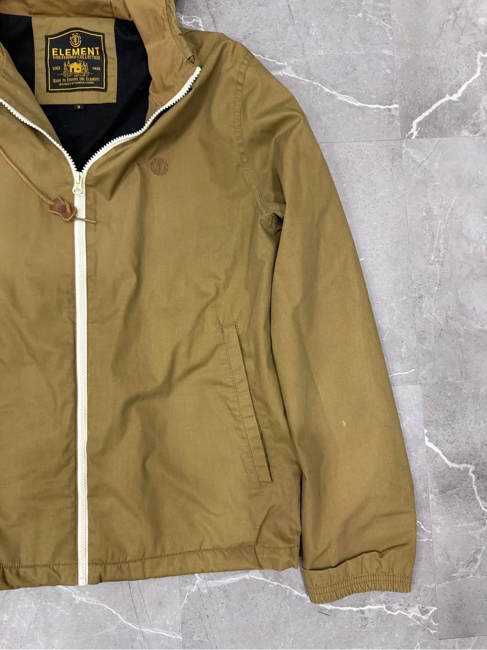 Y2K VTG Element Hoodie Canvas Jacket Grunge Skater Tan Skateboard - Size Medium